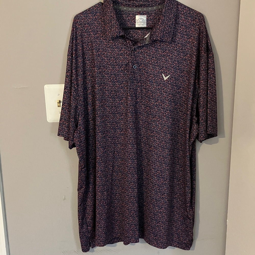 Men's Callaway Navy and Red Polo Shirt Opti-Dry Size XXL